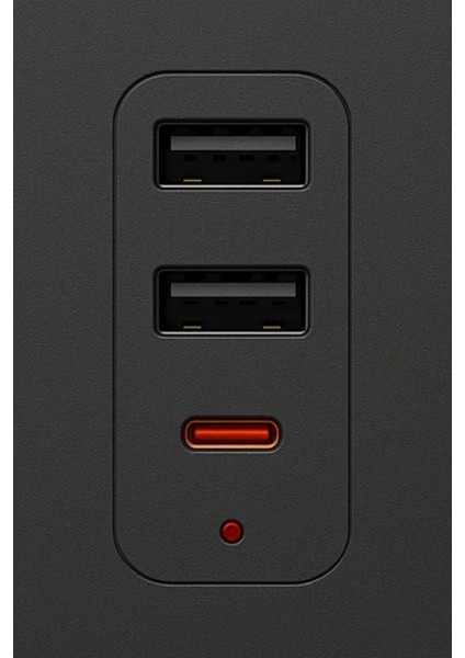 2 USB + Type-C Akım ve Çocuk Korumalı 3lü Kare Priz 5mt