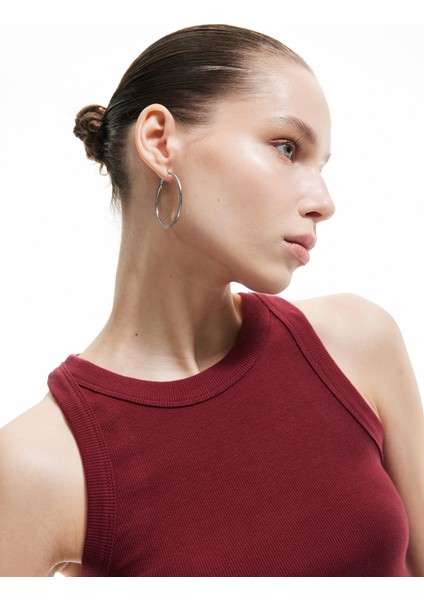 Yeni Sezon Halter Yaka Fitilli Slim Fit Crop Kadın Atlet