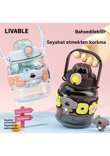 1000ML Büyük Kapasiteli Kızlar Için Büyük Göbek Bardağı Sevimli Yüksek Görünümlü Su Bardağı (Yurt Dışından) fırsatları