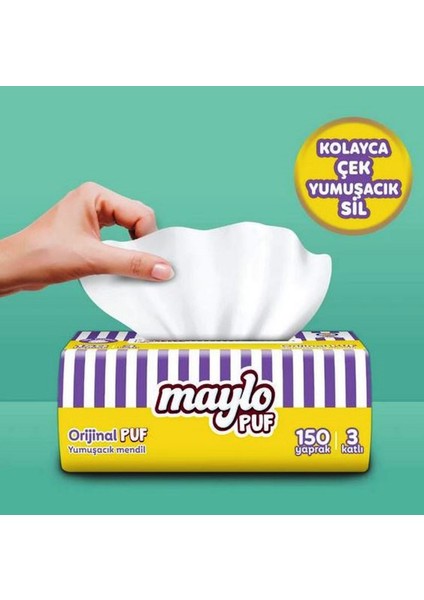 4 Adet Maylo Puf Mendil 150'LI Tek Paket