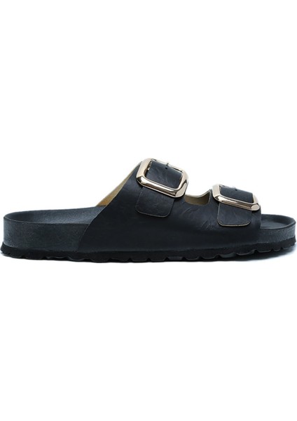 K14400 Kifidis Soft Step Çift Bantlı Mantar Terlik 36-41 Black/siyah