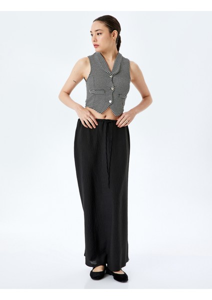 Yeni Sezon V Yaka Düğmeli Slim Fit Crop Triko Yelek fiyatları