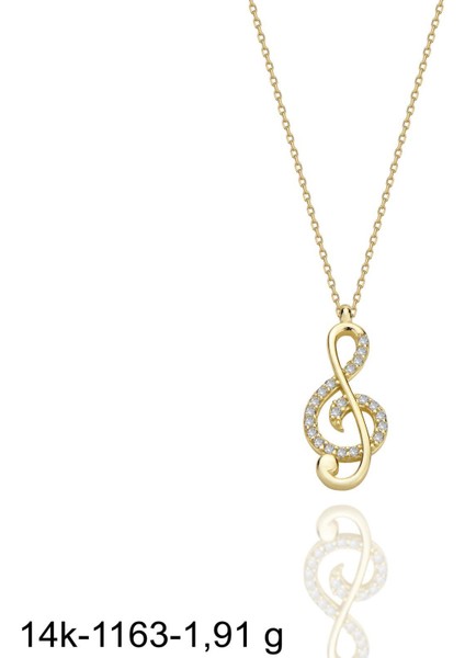 Sol Anahtarı Çok Şık 14 Ayar Altın Kolye fiyatları