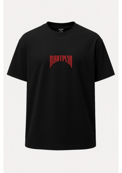 Oversize Gözlüklü Kedi Baskılı Unisex Tişört