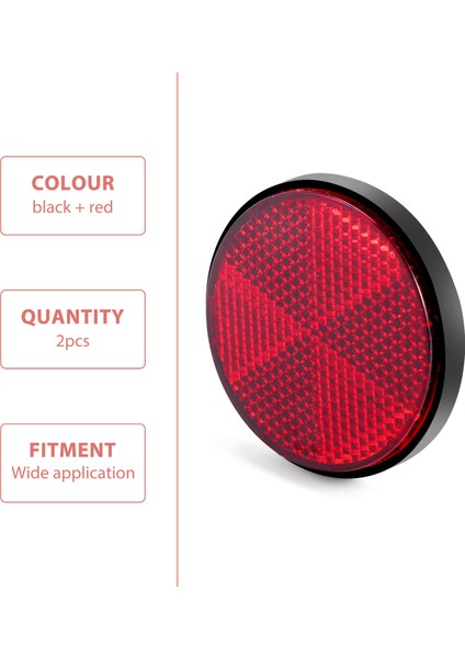 2 Adet Yuvarlak Kırmızı Reflektör Evrensel Motosiklet Atv 5.6*0.8 cm (Yurt Dışından) indirimleri