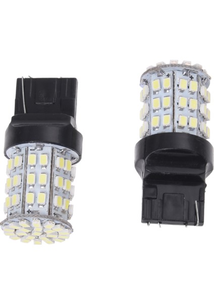 2x T20 7443 3020 W21/5W Araba Beyaz 64 Smd LED Stop Kuyruk Fren Dönüş Lambası Ampul 12V (Yurt Dışından)