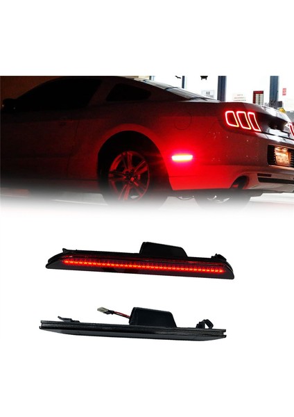 Çift Füme Lens Kırmızı LED Arka Yan Sinyal Lambası Ford-Mustang 2015-2022 Için Arka Tampon Sidemarker Lambalarını Değiştirin (Yurt Dışından)