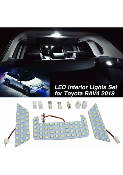 Araba Beyaz LED Iç Yükseltme Işık Lambası Ampul Kiti Toyota Rav4 2019 2020 Için (Yurt Dışından)