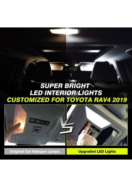 Araba Beyaz LED Iç Yükseltme Işık Lambası Ampul Kiti Toyota Rav4 2019 2020 Için (Yurt Dışından)