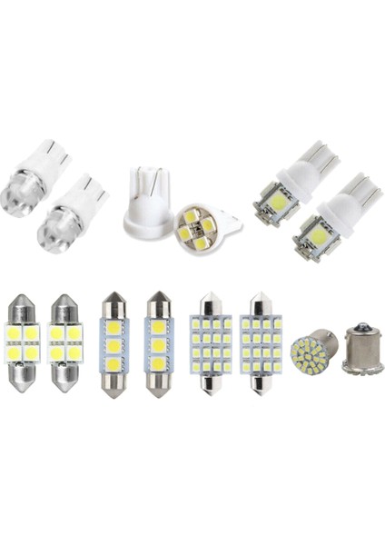 14X Beyaz LED Araç Iç Iç Işık Kubbe Gövde Harita Plaka Lambası Ampuller (Yurt Dışından)