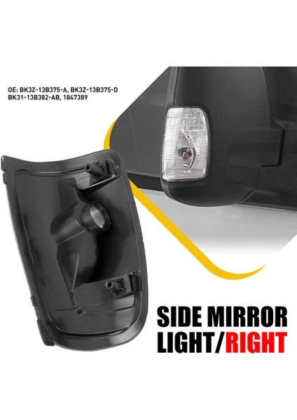 Sağ Yan Ayna Dönüş Sinyal Işığı Lens Konut Gösterge Kapağı 2015-2021 Ford Transit 150 250 350 Kargo Van (Yurt Dışından)