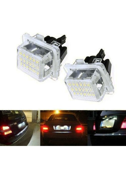2 Adet Araba Lisansı Plaka Lambası Mercedes-Benz Için W204/W212/W216/W221/W207 18 LED Beyaz Arka Lisans Etiketi Işıkları (Yurt Dışından) indirimleri
