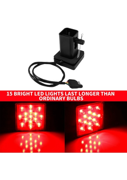 Inç Römork Kamyon Hitch Çekme Alıcı Kapağı Füme Lens 15 LED Fren Lambası (Yurt Dışından)