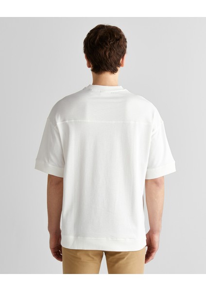 Erkek Krem Orijinal Fit Bisiklet Yaka Logolu T-Shirt 2325142T.113 fiyatları