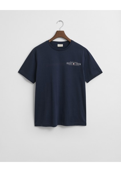 Erkek Lacivert Regular Fit Bisiklet Yaka Logolu T-Shirt 2044017.433 fırsatları