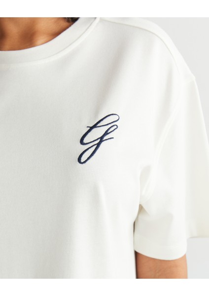 Kadın Krem Bisiklet Yaka Logolu T-Shirt 42325136T.113 indirimleri