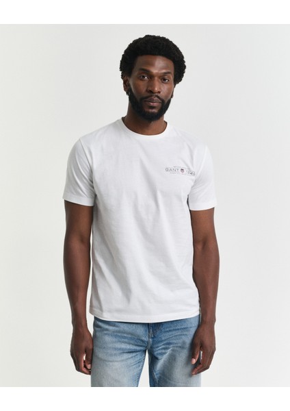 Erkek Krem Regular Fit Bisiklet Yaka Logolu T-Shirt 2044017.113
