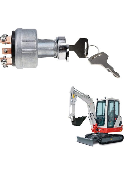 1700100023 1700100052 H806 Takeuchi Ekskavatör Kazıcı Kontak Anahtarı Kilit Silindiri Için 2 Tuşlu Kontak Anahtarı (Yurt Dışından)