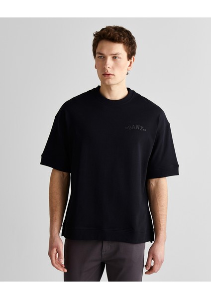 Erkek Siyah Orijinal Fit Bisiklet Yaka Logolu T-Shirt 2325142T.5