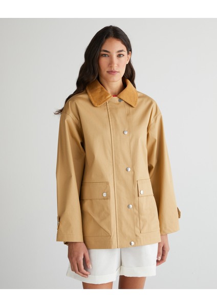Kadın Bej Relaxed Fit Klasik Yaka Ceket 4700368.232