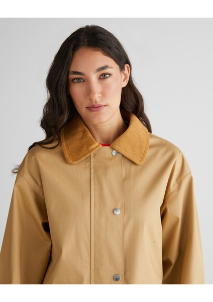Kadın Bej Relaxed Fit Klasik Yaka Ceket 4700368.232 fırsatları