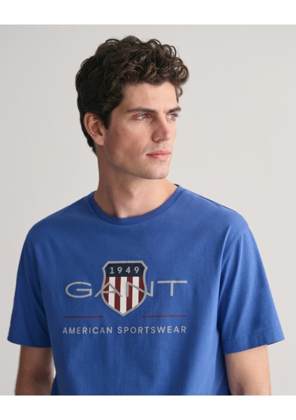 Erkek Lacivert Regular Fit Bisiklet Yaka Logolu T-Shirt 2003199.407 indirimleri