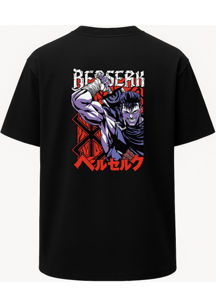 Oversize Berserk Baskılı Unisex Tişört