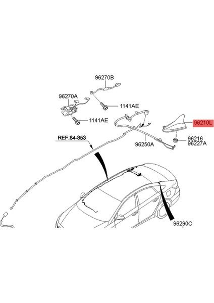 Araba Köpekbalığı Yüzgeci Anteni 96210-C3150 96210-C1150 Hyundai Sonata 2015-2019 Için Tavan Köpekbalığı Anteni Montajı 96210C3150 (Yurt Dışından)