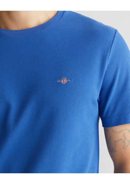 Erkek Lacivert Slim Fit Bisiklet Yaka T-Shirt 2013033.407 indirimleri