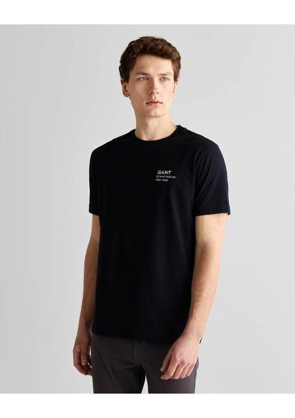 Erkek Siyah Regular Fit Bisiklet Yaka Logolu T-Shirt 2003300.5
