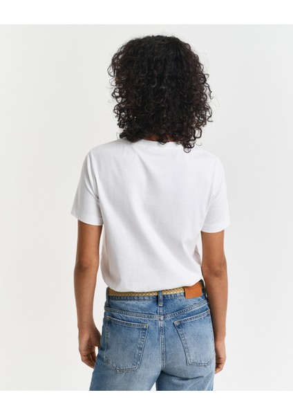 Kadın Krem Regular Fit Bisiklet Yaka Logolu T-Shirt 4200502.113 fiyatları