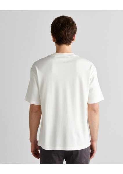 Erkek Krem Relaxed Fit Bisiklet Yaka Logolu T-Shirt 2325140T.113 fiyatları