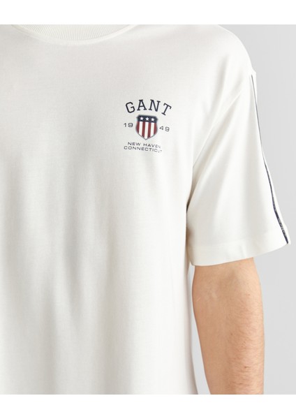 Erkek Krem Relaxed Fit Bisiklet Yaka Logolu T-Shirt 2325140T.113 indirimleri