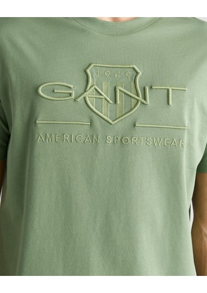 Erkek Yeşil Regular Fit Bisiklet Yaka Logolu T-Shirt 2003140.362 indirimleri