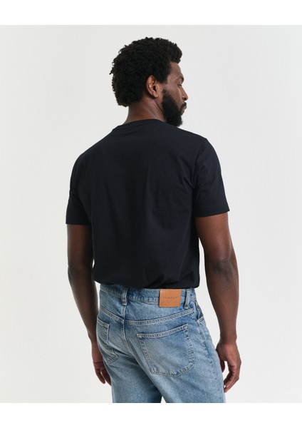 Erkek Siyah Regular Fit Bisiklet Yaka Logolu T-Shirt 2044017.5 fiyatları