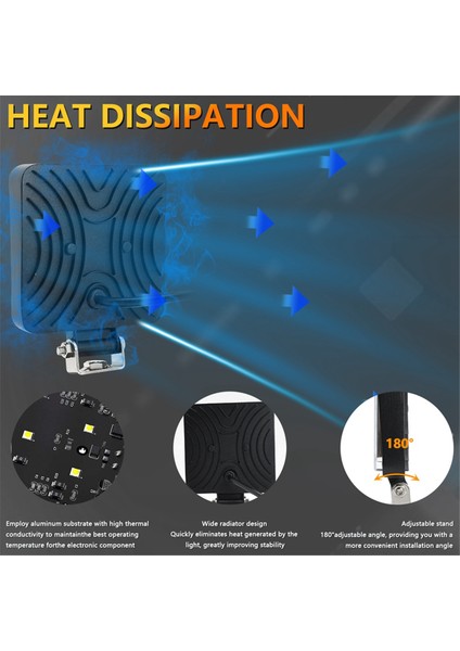 4 Inç LED Küp Işık Pod'ları, 160W 16000LM 9-30V LED Traktör Çalışma Işıkları Sis Işıkları Atv Utv Rv Tekne Arabası LED Işık Çubuğu (Yurt Dışından)