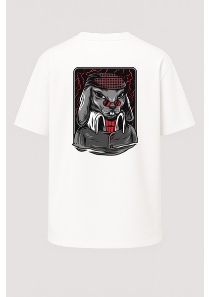 Oversize Sly Of Death Tavşan Baskılı Unisex Tişört