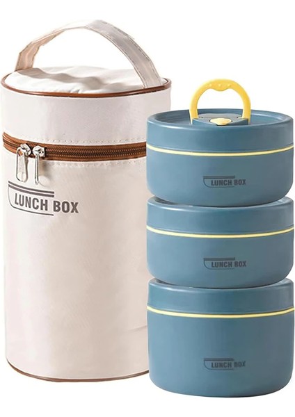 Taşınabilir Yalıtımlı Yemek Öğle Yemeği Kutusu Seti Termal Öğle Yemeği Kutusu 3 Ayrı Istife Edilebilir Öğle Yemeği Kutusu Yetişkin Çocuklar Için (Yurt Dışından)