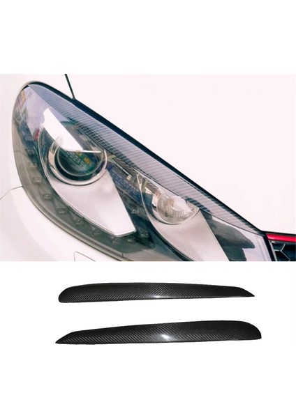 Araba Karbon Fiber Farlar Kaşlar Göz Kapakları Kapak Kirpik Far Çıkartmaları Vw Golf 6 Gtı Mk6 2008-2012 (Yurt Dışından)