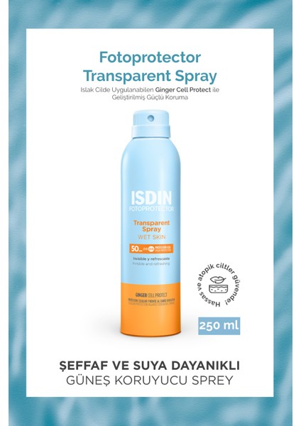 Isdın Fotoprotector Transparent Spray Wet Skin SPF50 250ML | Güneş Koruyucu