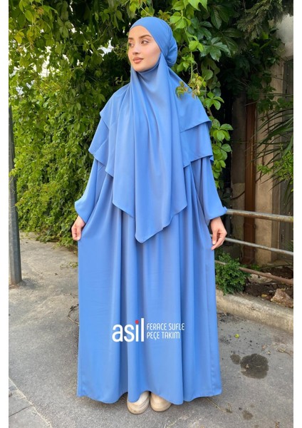 Asil Ferace Sufle Peçe Takım Indigo
