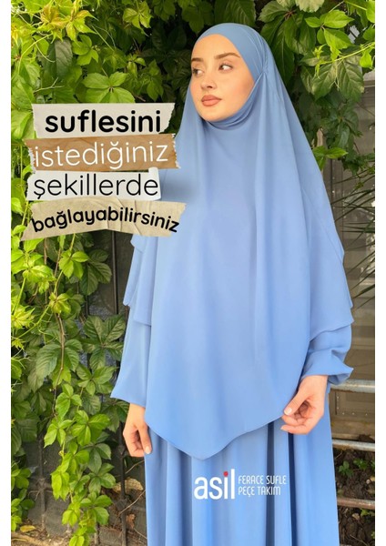 Asil Ferace Sufle Peçe Takım Indigo