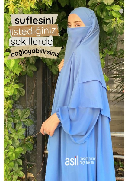 Asil Ferace Sufle Peçe Takım Indigo