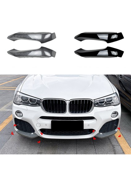 Bmw Için X3 F25 X4 F26 M Spor 2014-2017 Ön Ön Tampon Açı Difüzör Splitter Spoiler Koruyucu Karbon Fiber Desen (Yurt Dışından)