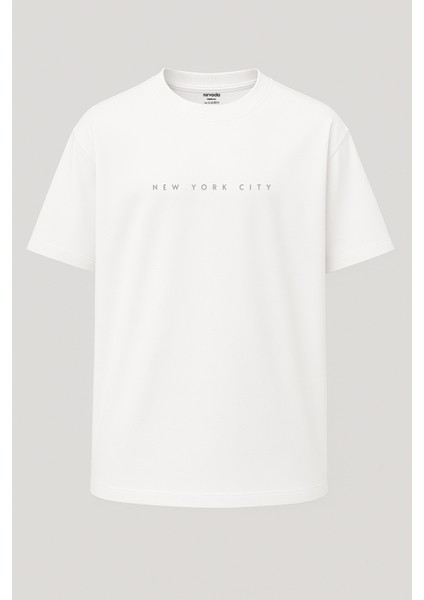 Oversize New York City Çiçek Baskılı Unisex Tişört