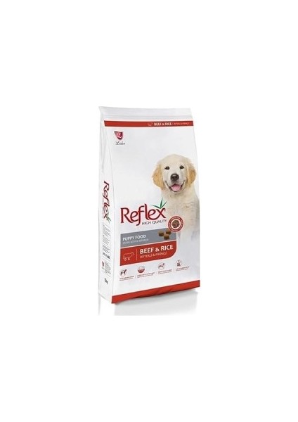 Reflex Yüksek Kaliteli Biftekli ve Pirinçli Yavru Köpek Maması 15 kg