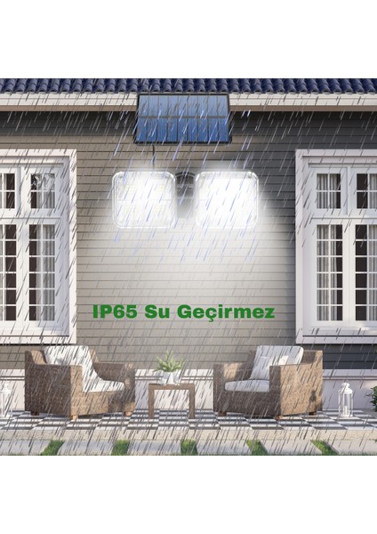 Güneş Enerji Hareket Sensörlü Su Geçirmez 20W 120 LED Solar Aydınlatma Lamba