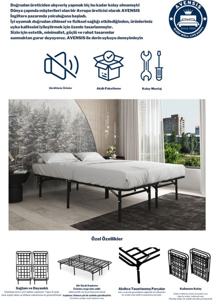 Smart Base Çift Kişilik Katlanır Metal Karyola