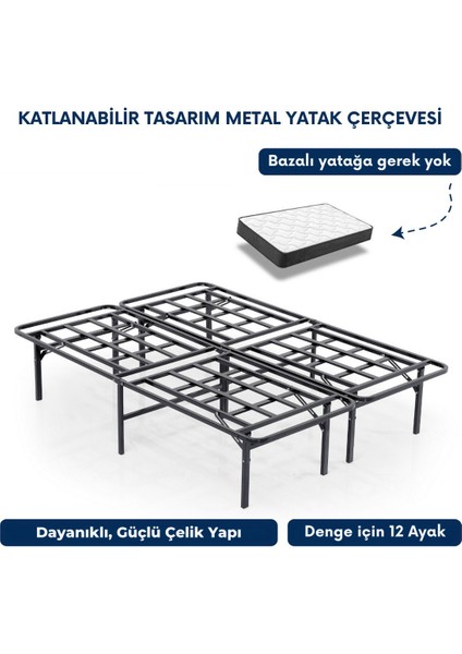 Smart Base Çift Kişilik Katlanır Metal Karyola