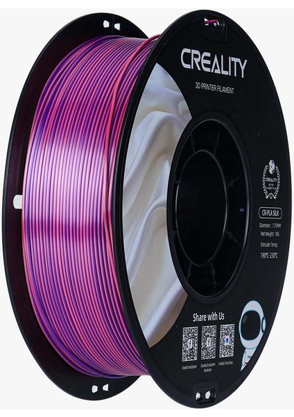 Cr-Silk Pla 1.75MM 1 kg Standart- (Ipek) Pembe-Mor